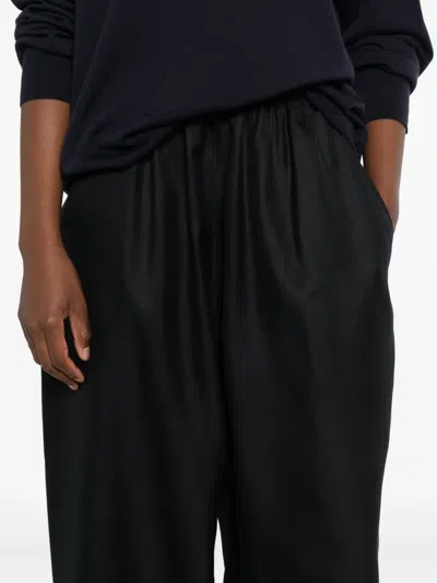 Sofie D'hoore Elastic-waist Silk Trousers In Black
