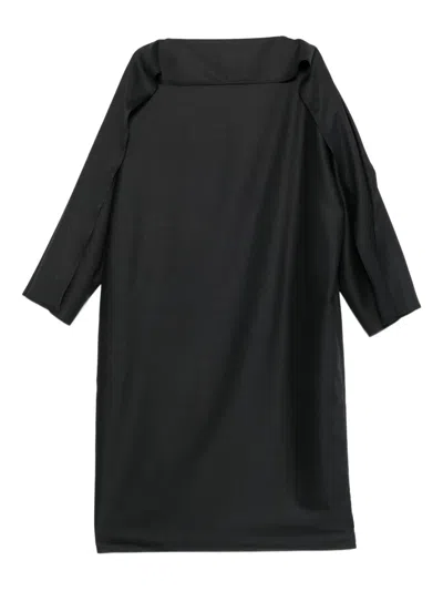 荷叶领中长连衣裙