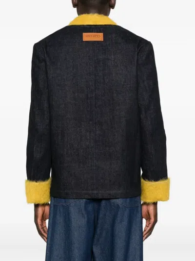 Kenzo Crewneck Jacket With Notched Lapels And Pockets In Black