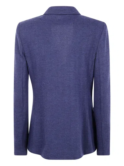 Harris Wharf London Herringbone Double-breasted Jacket In Blue