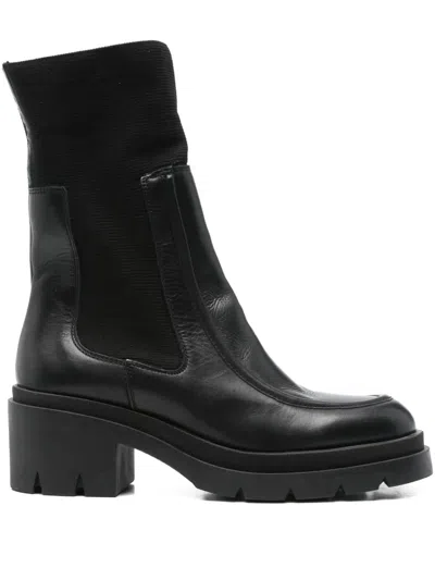 Marc O'polo 70mm Elastic-panel Block-heel Boots In Black