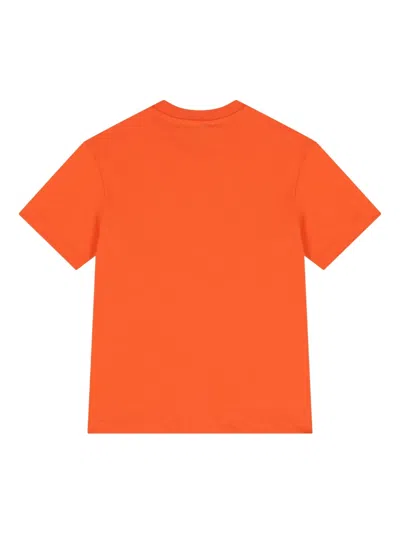 Msgm Logo-print T-shirt In Orange