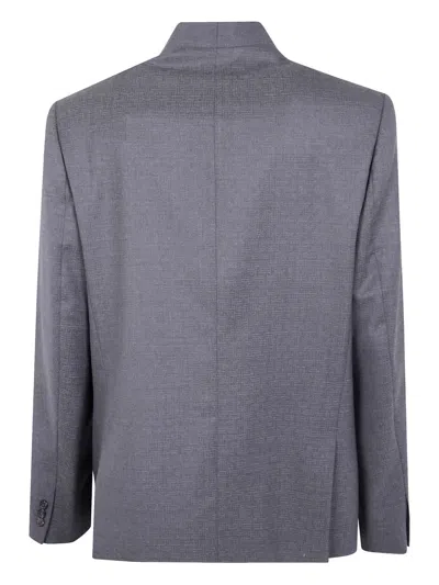 Kenzo Double-breasted Wool Jacket In Gray