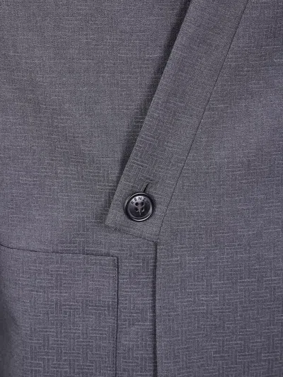 Kenzo Double-breasted Wool Jacket In Gray
