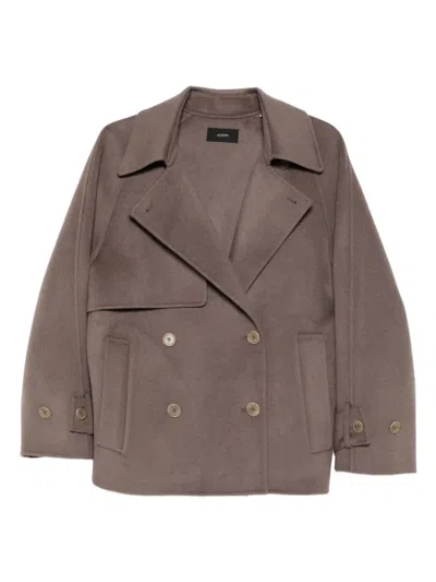Joseph Double-breasted Wool Coat In Gray