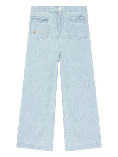 荷叶边口袋牛仔裤