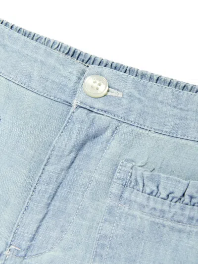 荷叶边口袋牛仔裤