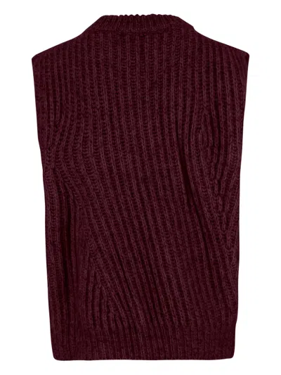 Sa Su Phi Sleeveless Ribbed Wool Blend Jumper In Black