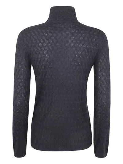 Seventy Turtleneck Patterned-knit Sweater In Blue