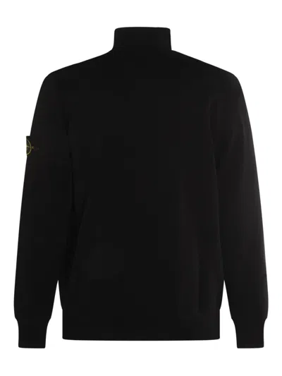 Stone Island Black Compass-badge Sweatshirt In Black
