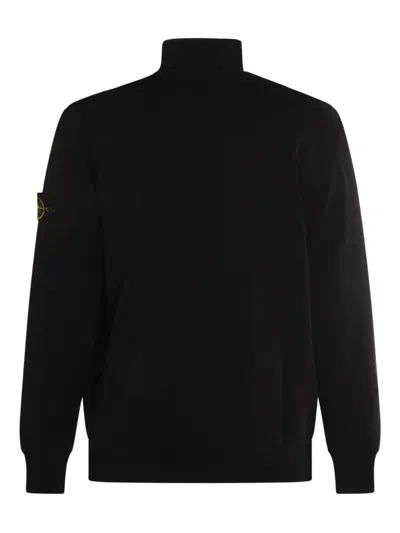 Stone Island Black Compass-badge Sweatshirt In Black