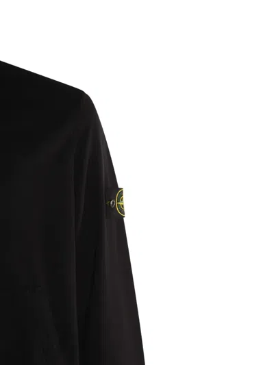 Stone Island Black Compass-badge Sweatshirt In Black