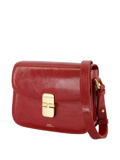 Apc A.p.c. Compact Grace Cross-body Bag With Magnetic Flap Closure In Red
