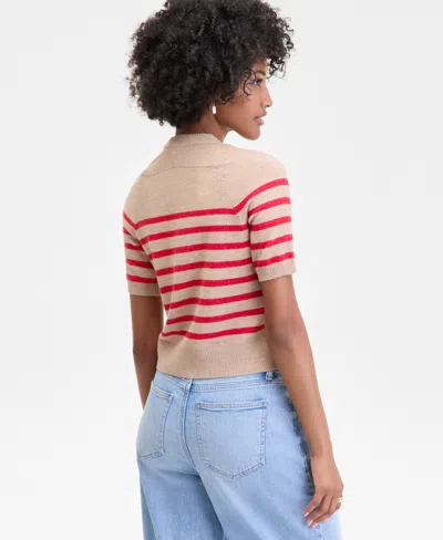 On 34th Women's Saddle Short Sleeve Sweater, Macy's Exclusive In Red