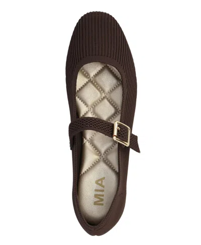 Mia Brita Mary Jane Flat In Brown