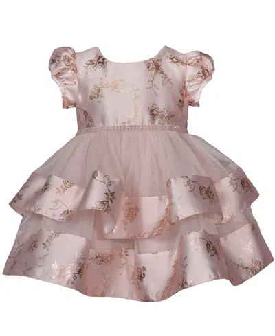 Bonnie Baby Baby Girls Foiled Floral Tiered Party Dress In Brown