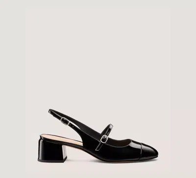 Stuart Weitzman Kenna Block Slingback 45 In Black
