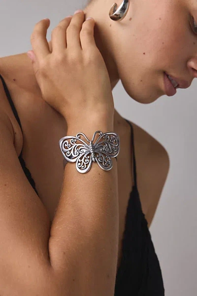 Urban Outfitters Marisol Butterfly Metal Cuff Bracelet In Silver, Women's At  In Metallic