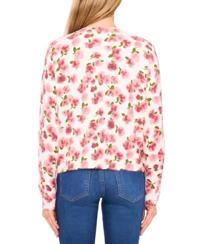 Cece Flower Printed Pullover In Pink