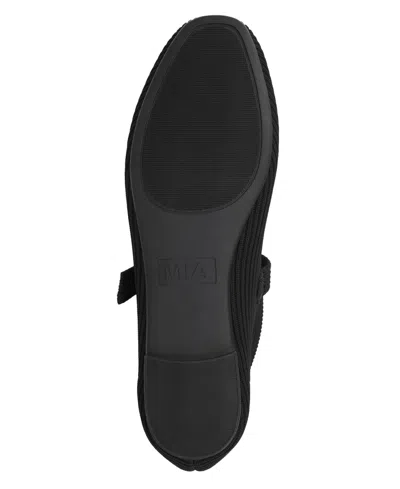 Mia Women's Mary Jane Strap Knit Flats In Black