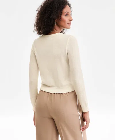 Charter Club Petite Cashmere Crewneck Button-front Cardigan, Exclusively At Macy's In White