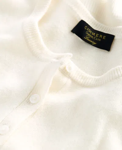 Charter Club Petite Cashmere Crewneck Button-front Cardigan, Exclusively At Macy's In White