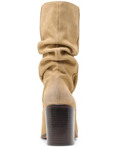 Dolce Vita Talina Wide Calf Boots Dk Taupe Suede In Neutral