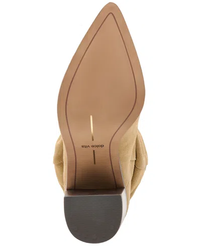 Dolce Vita Talina Wide Calf Boots Dk Taupe Suede In Neutral