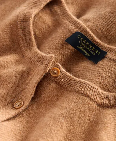 Charter Club Petite Cashmere Crewneck Button-front Cardigan, Exclusively At Macy's