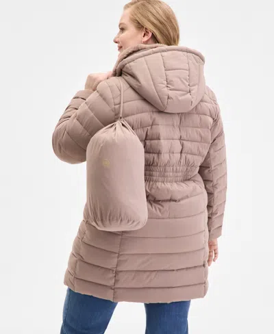 Michael Kors Michael  Women's Hooded Packable Puffer Coat, Exclusively At Macy's In Pink