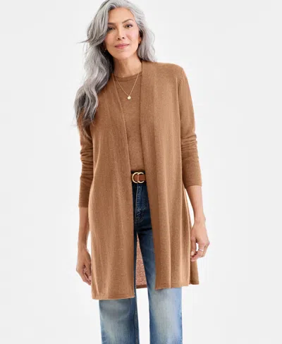 Charter Club Petite Cashmere Open-front Long-sleeve Duster, Exclusively At Macy's
