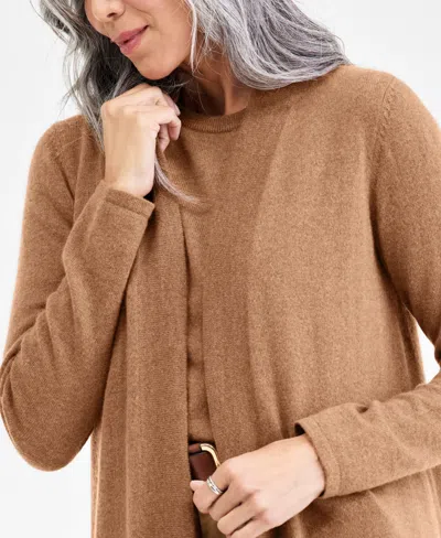 Charter Club Petite Cashmere Open-front Long-sleeve Duster, Exclusively At Macy's