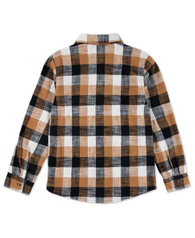 Levi's Big Boys Buffalo Checkered Flannel Long Sleeve Shirt In Black