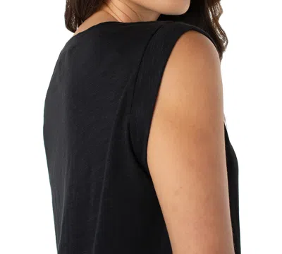 Liverpool Los Angeles Sleeveless Satin Top In Black