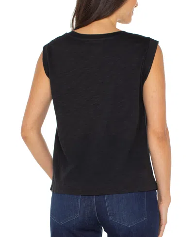 Liverpool Los Angeles Sleeveless Satin Top In Black