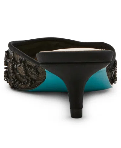 Betsey Johnson Women's Ellis Beaded Scalloped Mule Pumps In Black