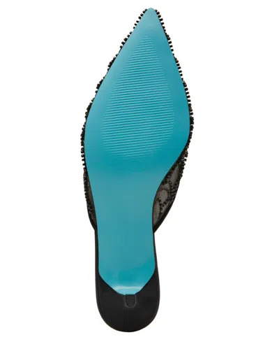 Betsey Johnson Women's Ellis Beaded Scalloped Mule Pumps In Black