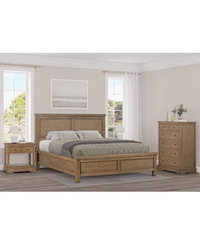 Macy's Alverton 3 Pc. King Cane Set (bed, Chest & 1-drawer Nightstand), Created For . In Brown