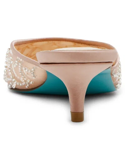 Betsey Johnson Women's Ellis Beaded Scalloped Mule Pumps In Brown