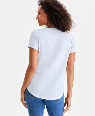 Style & Co Women's Graphic Crewneck Short-sleeve T-shirt, Exclusively At Macy's In Gray