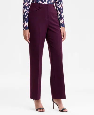 Tahari Asl Petite Flare-leg Pants, Regular & Petite In Burgundy