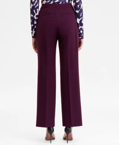 Tahari Asl Petite Flare-leg Pants, Regular & Petite In Burgundy