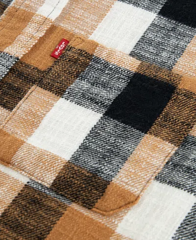 Levi's Big Boys Buffalo Checkered Flannel Long Sleeve Shirt In Brown