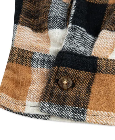 Levi's Big Boys Buffalo Checkered Flannel Long Sleeve Shirt In Brown