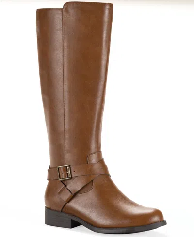 Style & Co Style Co Womens Margoo Riding Boots Regular Wide Calf Macys Exclusive In Brown