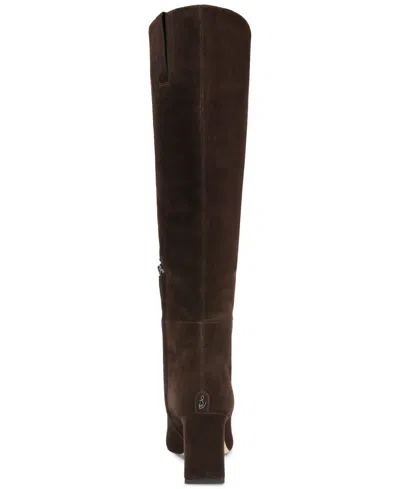 Sam Edelman Sylvia Womens Suede Tall Knee-high Boots In Brown