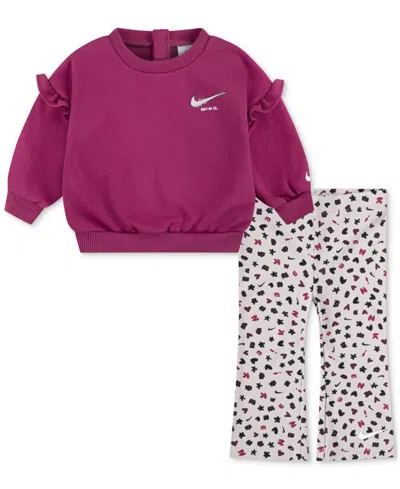 Nike Baby Essentials Femme Top & Leggings, 2 Piece Set In Purple