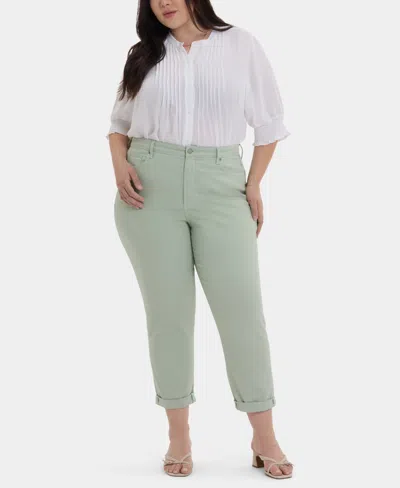 Nydj Joni High Rise Relaxed Capri Jeans In Green