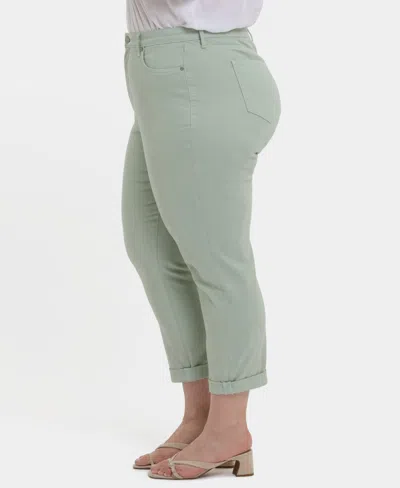 Nydj Joni High Rise Relaxed Capri Jeans In Green