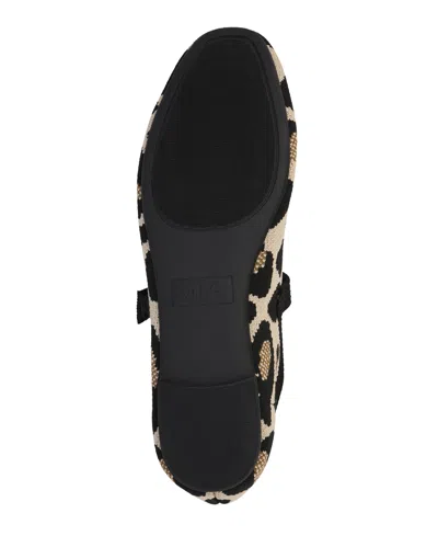 Mia Women's Mary Jane Strap Knit Flats In Animal Print